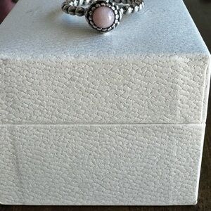 Pandora Silver Ring with Pink Center